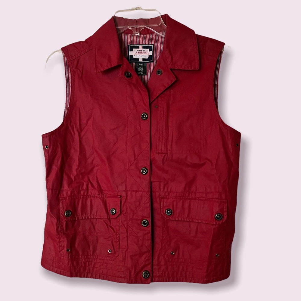 Ralph Lauren Naval Supply Company Waxed Utility Vest Size Petite Medium